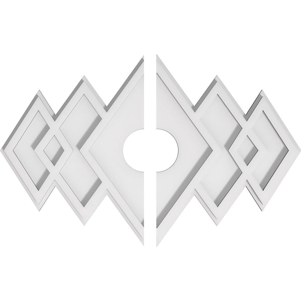 Ekena Millwork Zoe Architectural Grade PVC Ceiling Medallion, 20"W x 13 3/8"H x 3"ID x 6 1/4"C x 1"P, Two-Piece CMP20X13ZE2-03000 - main